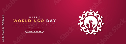 World NGO Day Paper cut style Vector Design Illustration for Background, Poster, Banner, Advertising, Greeting Card