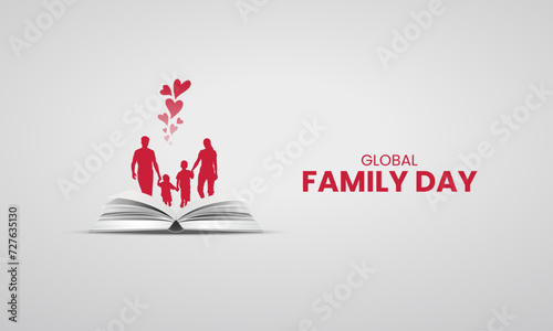 Global Family Day. World Family Day design for social meadi cretive post. 3D Illustration