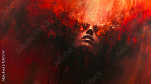 abstract red hell art