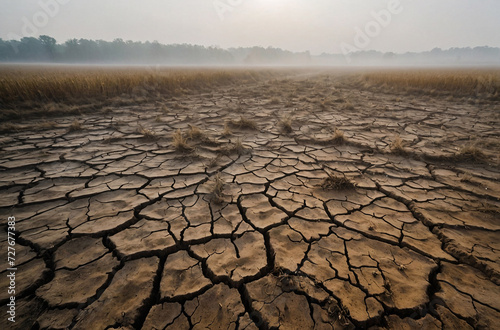 dry cracked earth landscape