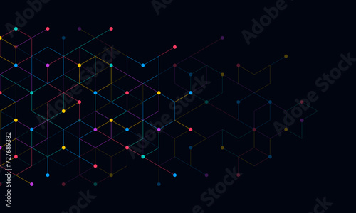 Abstract vector background with simple geometric figures and dots
