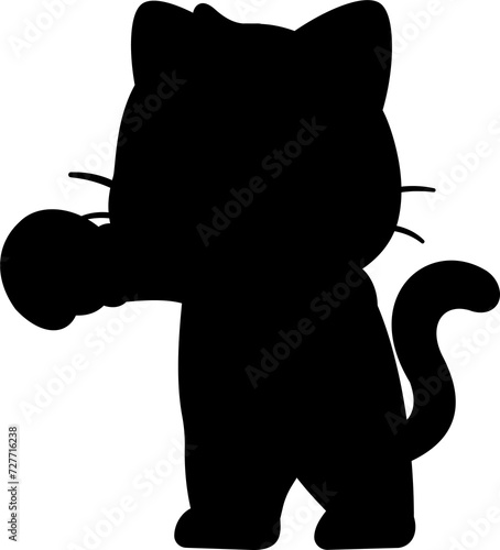 Cute cat boxing cartoon vector icon illustration animal sport icon isolated flat vector