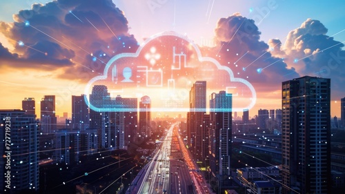 big Industry Cloud Platforms cover light modern city seamlessly unite specialized clouds tailored for distinct sectors, fostering innovation and efficiency