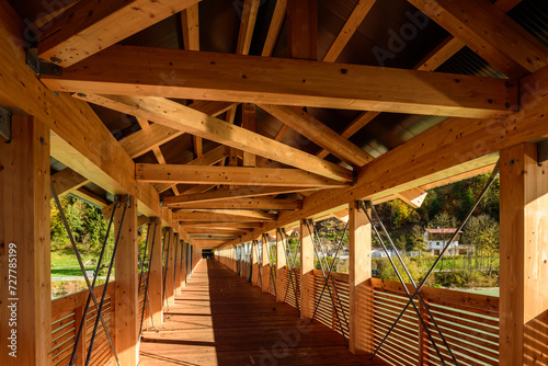 Holzbrücke über Inn im Inntal