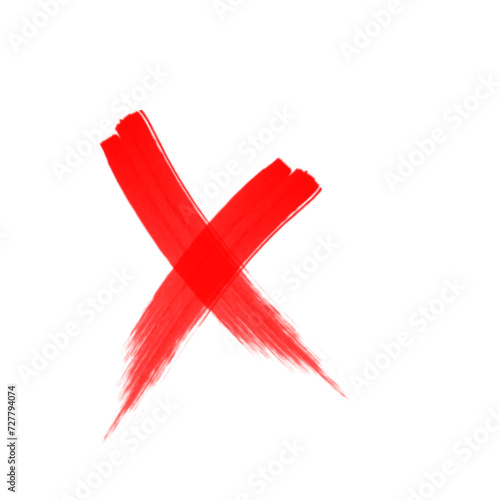 Red Brush Strokes Cross X