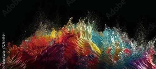 colorful watercolor ink splashes, paint 93