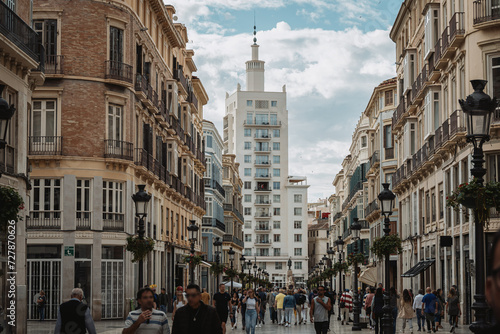 View of main street Molina Lario in Malaga, Spain