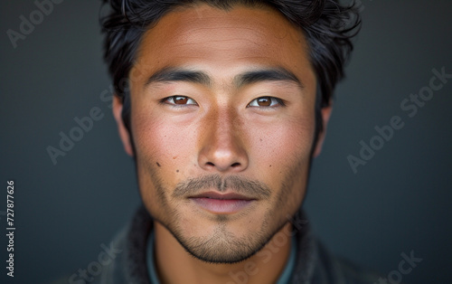 Close Up Portrait of a Multiracial Man With a Goatee
