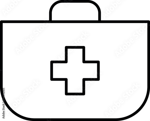 Ikona apteczka. Symbol produktów medycznych. 