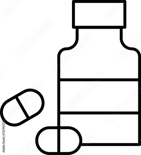 Ikona tabletek. Grafika wektorowa opakowania leków. 