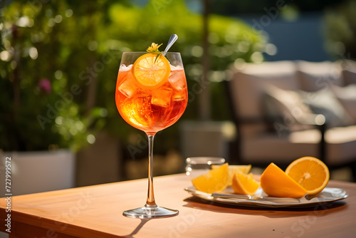 Aperol spritz in a glass cup