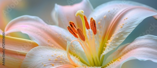 Closeup of Lily Flower: A Stunning Closeup of the Delicate Lily Blossom