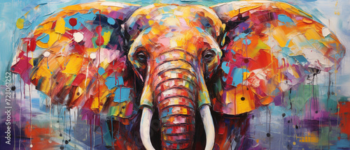 colorful abstract elephant background illustration