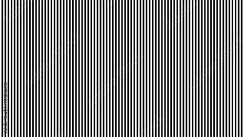Black and white monochrome vertical stripes pattern. Simple design for background. Uniform lines in contrasting tones creating a visual rhythm and balance. Optical illusion. Vector