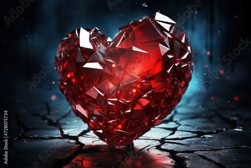 Broken glass heart. Living through breakup. Suffering. Termination of relationship. Stages of grief, denial, anger, bargaining, depression, acceptance. Broke to pieces, love ended. Separation, divorce