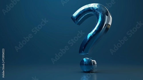 Realistic 3d blue question mark vector Illustration