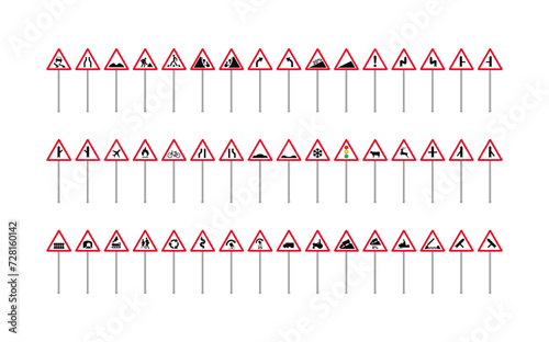 Triangle Road Traffic Signs set