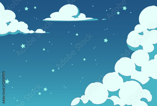 背景素材_夜空と雲