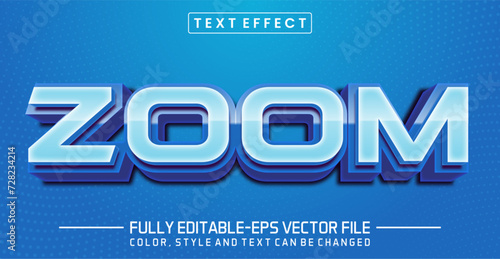 Zoom blue font Text effect editable
