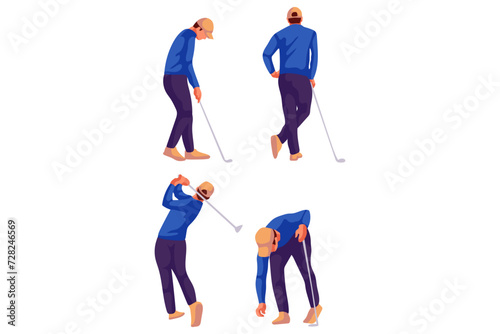 Golf Illustration Set Design