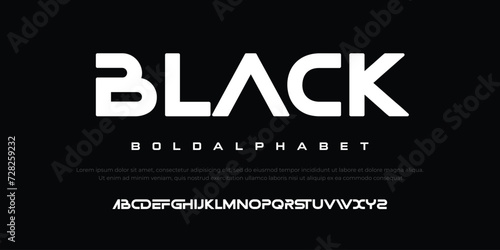 Black Lettering Minimalist Modern font 