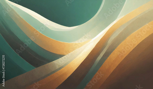 abstract curve line background mountain landscape boho color illustration