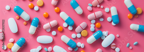 Rozsypane tabletki: Wizualne przedstawienie leków i zdrowia