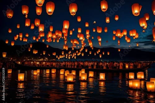Create a playlist of music that complements the serene and enchanting atmosphere of a sky filled with floating lanterns.