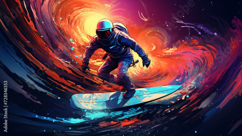  Vivid colorful illustrations of astronaut in space