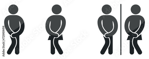Gender restroom sign. Toilet line icon, linear style vector pictogram. WC gender symbol.