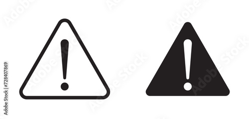 Attention Vector Illustration Set. Safety Notice Sign in Suitable for Apps and Websites UI Design Style.