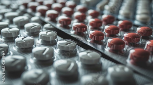 Close-Up of Abortion Pills in Blister Pack. Blister pack containing abortion pills, reflection and detail of the medication used for medical terminations