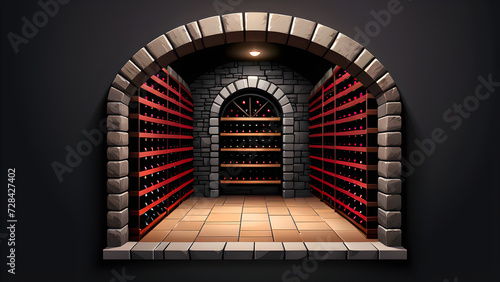 wine cellar icon isolated on black background