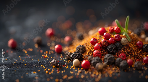 A photo of peppercorns, with a peppery kick as the background, during a gourmet cooking class