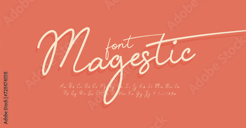 Handwritten cursive typeset, elegant calligraphic letter set, tender font. Elegant majestic alphabet for enchanting wedding typographic design. Vector typeset