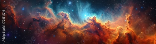 Add a touch of wonder to your home decor with this panoramic photo of a nebula.