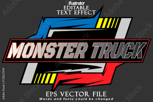 Editable monter truck text effect
