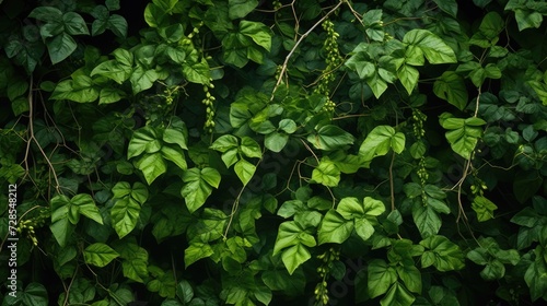 A close up view of a bunch of green leaves. This image can be used for various purposes