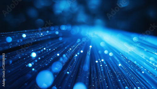 Individually illuminated blue fibers create a luminous representation of the speed of light
