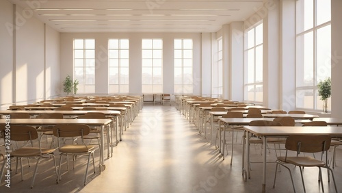 white interior of classroom