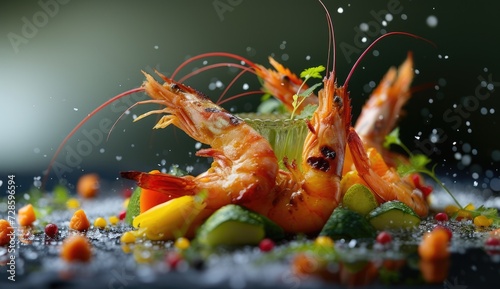delicious shrimp dish combined with fresh vegetables