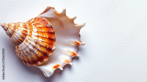 closeup of seashell on white background