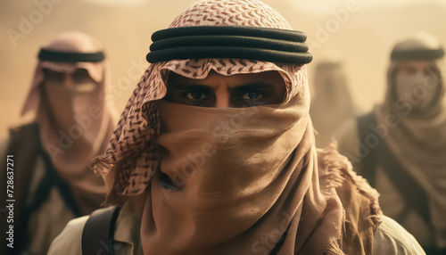 Portrait of an Arab warrior in an arafat