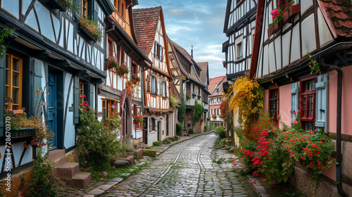 Half-timbered houses village. 