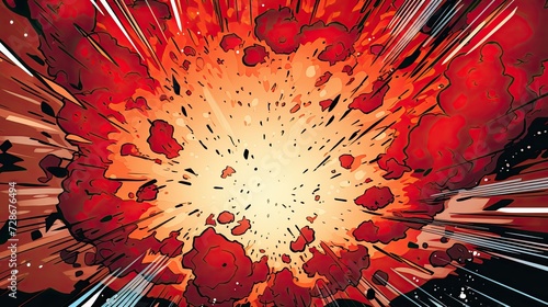 Explosion boom sunburst red anime manga graphics cartoon 