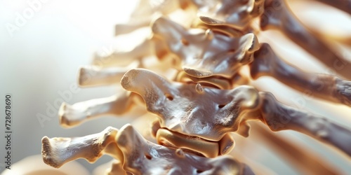 close-up model of the human spine Generative AI