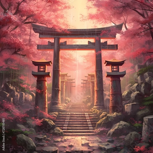 Mystical Torii Gate Entrance