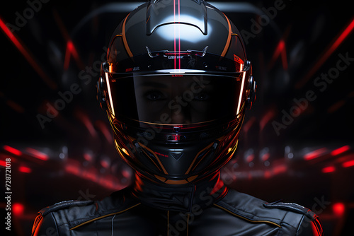 F1 pilot in the heart of his racing machine. The driver's focused gaze and the sleek lines of the F1 car merge to convey the intensity and precision of Formula 1 racing