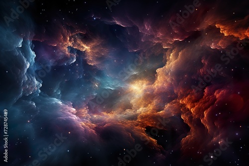 minimalistic design Colorful space galaxy cloud nebula
