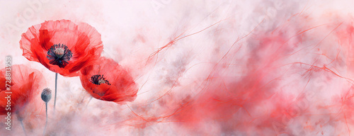 Tapeta, czerwone kwiaty, maki na jasnym tle, miejsce na tekst, życzenia